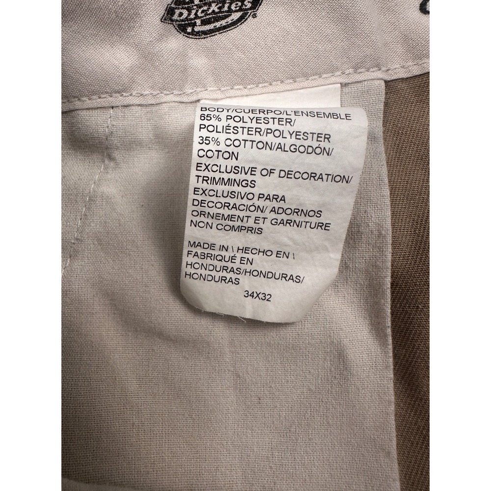 Dickies 874 Original Fit Khaki Work Pants Men 34x32 Tan Straight Leg Twill Chino - Picture 7 of 8